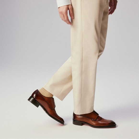 Christian Louboutin Sartoby Flat Brown Leather Dress Oxford Derby Loafer 45 12 main image 4